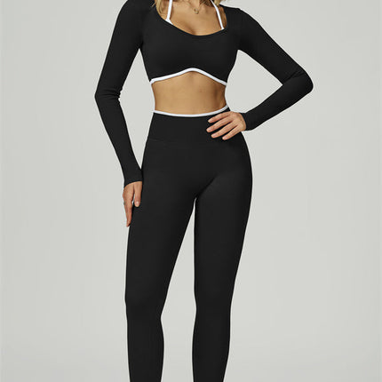 The Prime Line Long Sleeve Crop Top Leggings 2-Piece Set