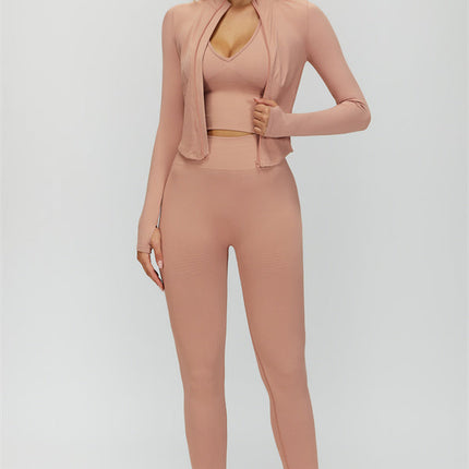 The Delight Jacket Sports Bra Leggings 3-Piece Set