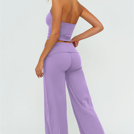 The Twirl Halter Tank Top Straight Leg Pants 2-Piece Set