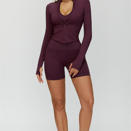 The Delight Jacket Sports Bra Shorts 3-Piece Set