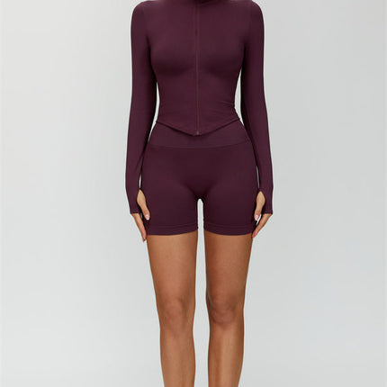The Delight Jacket Sports Bra Shorts 3-Piece Set