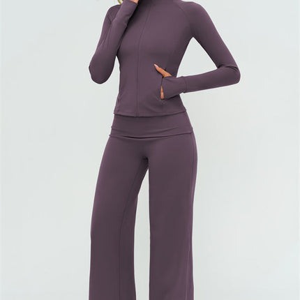 The Twirl Zip Jacket Straight Leg Pants 2-Piece Set