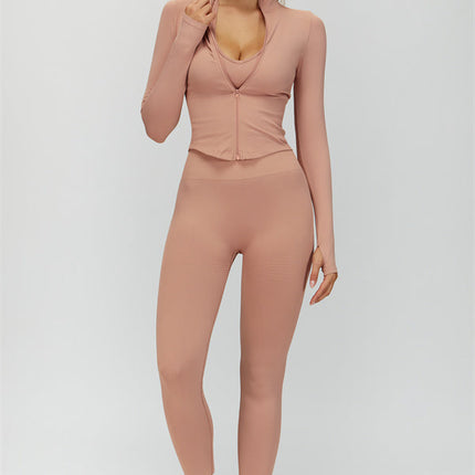 The Delight Jacket Sports Bra Leggings 3-Piece Set