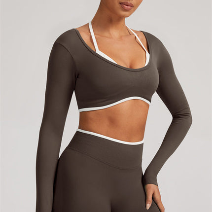 The Elevate Long Sleeve Crop top Shorts 2-Piece Set