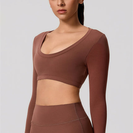 The Nestle Long Sleeve Crop Top Straight Leg Pants 2-Piece Set