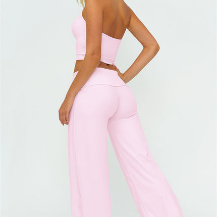 The Twirl Halter Tank Top Straight Leg Pants 2-Piece Set