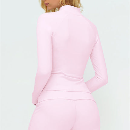 The Twirl Zip Jacket Halter Tank Top Leggings 3-Piece Set