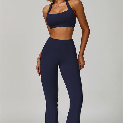 The Bold Halter Sports Bra Flared Leggings 2-Piece Set