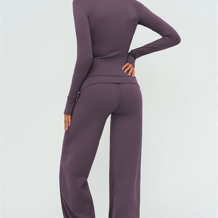 The Twirl Zip Jacket Halter Tank Top Leggings 3-Piece Set