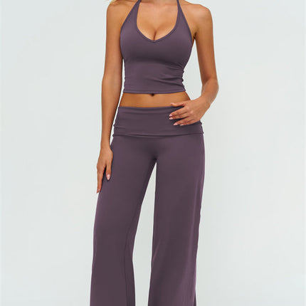 The Twirl Halter Tank Top Straight Leg Pants 2-Piece Set