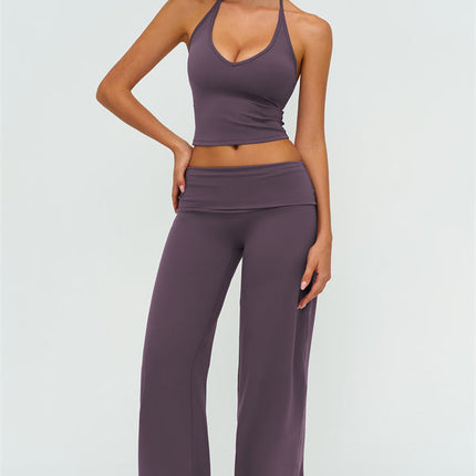 The Twirl Halter Tank Top Straight Leg Pants 2-Piece Set