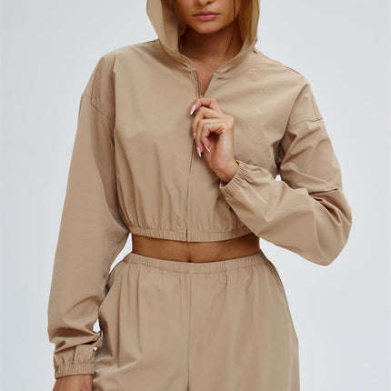 The Svelte UV protection Crop Hoodie Sweatpants 2-Piece Set