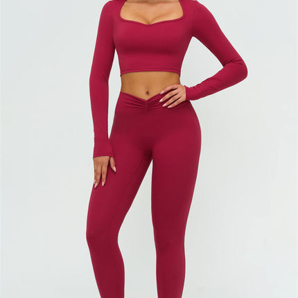 The Lushness Long Sleeve Crop top Leggings 2-Piece Set
