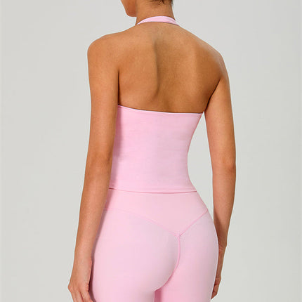 The Solid Halter Tank Top Leggings 2-Piece Set