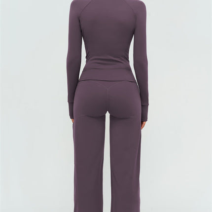 The Twirl Zip Jacket Halter Tank Top New Straight Leg Pants 3-Piece Set