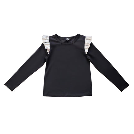 AA Pink Top with Metallic Ruffle