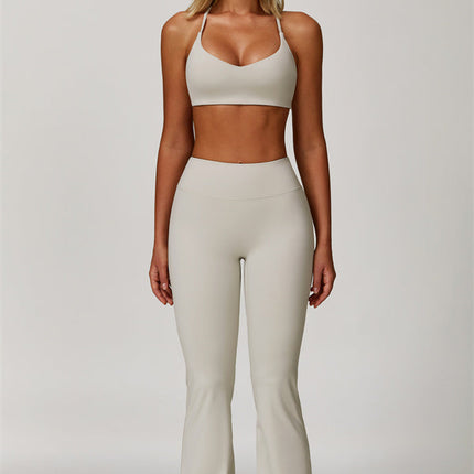 The Refresh Jacket Sports Bra Flared Leggings 3-Piece Set