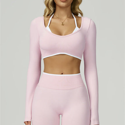 The Prime Line Long Sleeve Crop Top Leggings 2-Piece Set