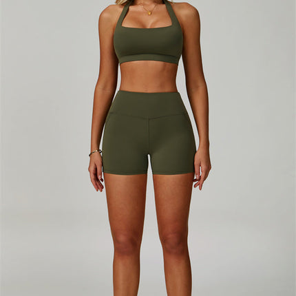 The Bold Halter Sports Bra Shorts 2-Piece Set