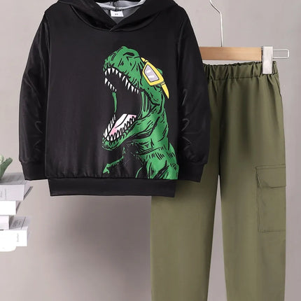 Children's Dinosaur Graphic Hoodie and Pants Set