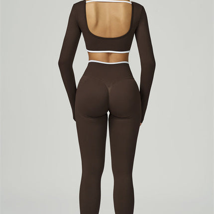 The Prime Line Long Sleeve Crop Top Leggings 2-Piece Set