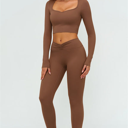 The Lushness Long Sleeve Crop top Leggings 2-Piece Set