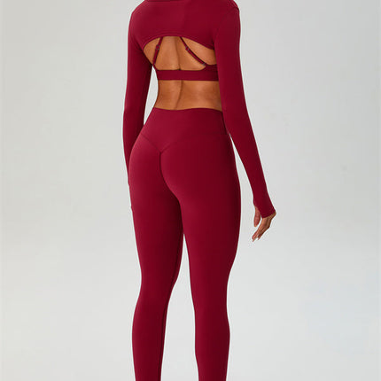 The Ember Sports Bra Crop Top Leggings 3-Piece Set