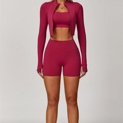 The Eloise Jacket Sports Bra Shorts 3-Piece Set