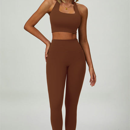 The Seraphine Halter Crop Top Leggings 2-Piece Set