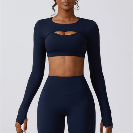 Juno Star Crop Top Sports Bra Leggings 3-Piece Set