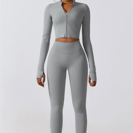 Juno Star Jacket Sports Bra Leggings 3-Piece Set
