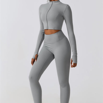 Juno Star Jacket Sports Bra Leggings 3-Piece Set
