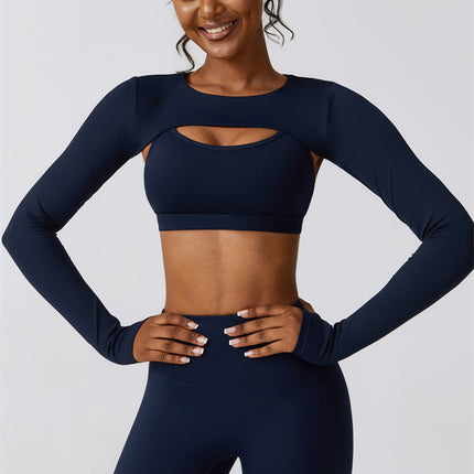 Juno Star Crop Top Sports Bra Leggings 3-Piece Set
