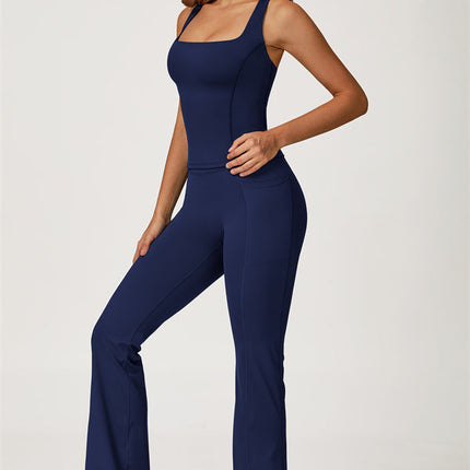 The Glacier Crop Tank Flared Leggings 2-Piece Set