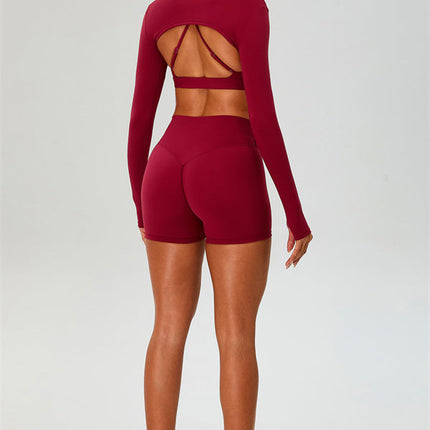 The Ember Sports Bra Crop Top Shorts 3-Piece Set