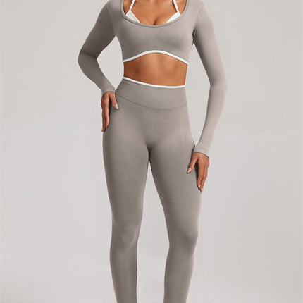 The Elevate New Long Sleeve Crop top Leggings 2-Piece Set