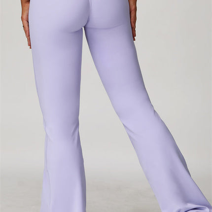 The Lavish Long Sleeve Cut-out Crop Top Flared Leggings 2-Piece Set