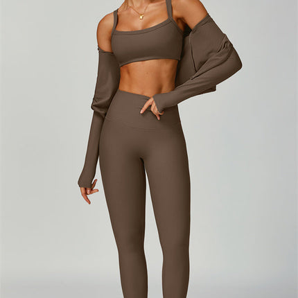 The Burst Jacket Sports Bra Leggings 3-Piece Set