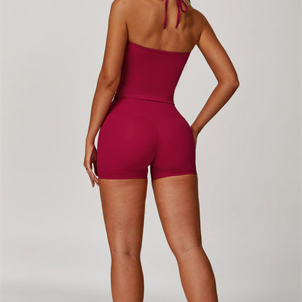 The Surge Halter Crop Top Shorts 2-Piece Set