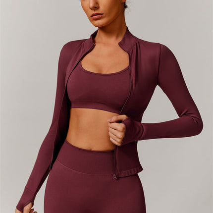 The Nova Luxe Jacket Sports Bra Shorts 3-Piece Set