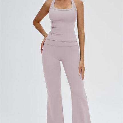 The Slate Y-Back Top Flared Leggings 2-Piece Set