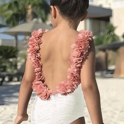 Backless Petal Strap Parent-Child Swimsuit