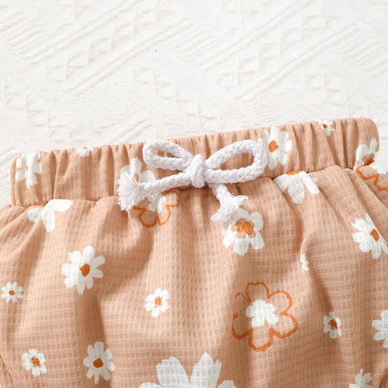 Children's Ruffled Floral Bodysuit and Bloomer, Headband Set