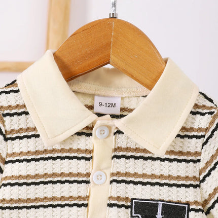 Children's Striped Short Sleeve Polo and Pants Set
