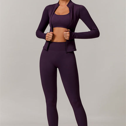 The Nova Luxe Jacket Sports Bra Leggings 3-Piece Set