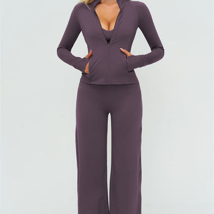 The Twirl Zip Jacket New Straight Leg Pants 2-Piece Set