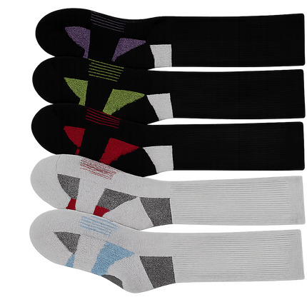 Athletic Long Socks 6 Pair Sizes 9-11 Gel Cushion, Compression 5-10 Women's