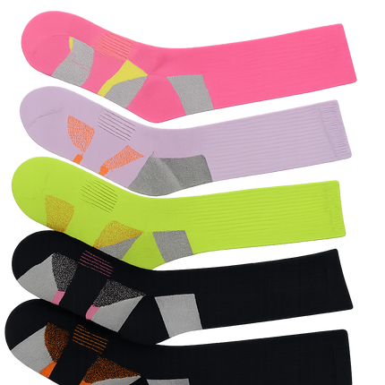 Athletic Long Socks 6 Pair Sizes 9-11 Gel Cushion, Compression 5-10 Women's