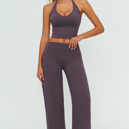 The Twirl Halter Tank Top New Straight Leg Pants 2-Piece Set