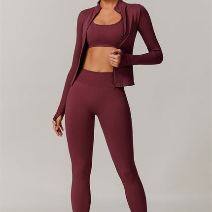 The Nova Luxe Jacket Sports Bra Leggings 3-Piece Set
